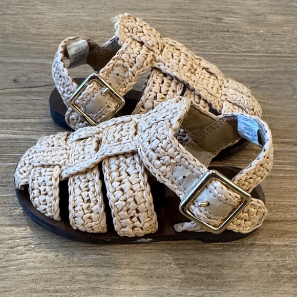 Janie and Jack Kids' Woven Sandals in Tan - Picture 2 of 5